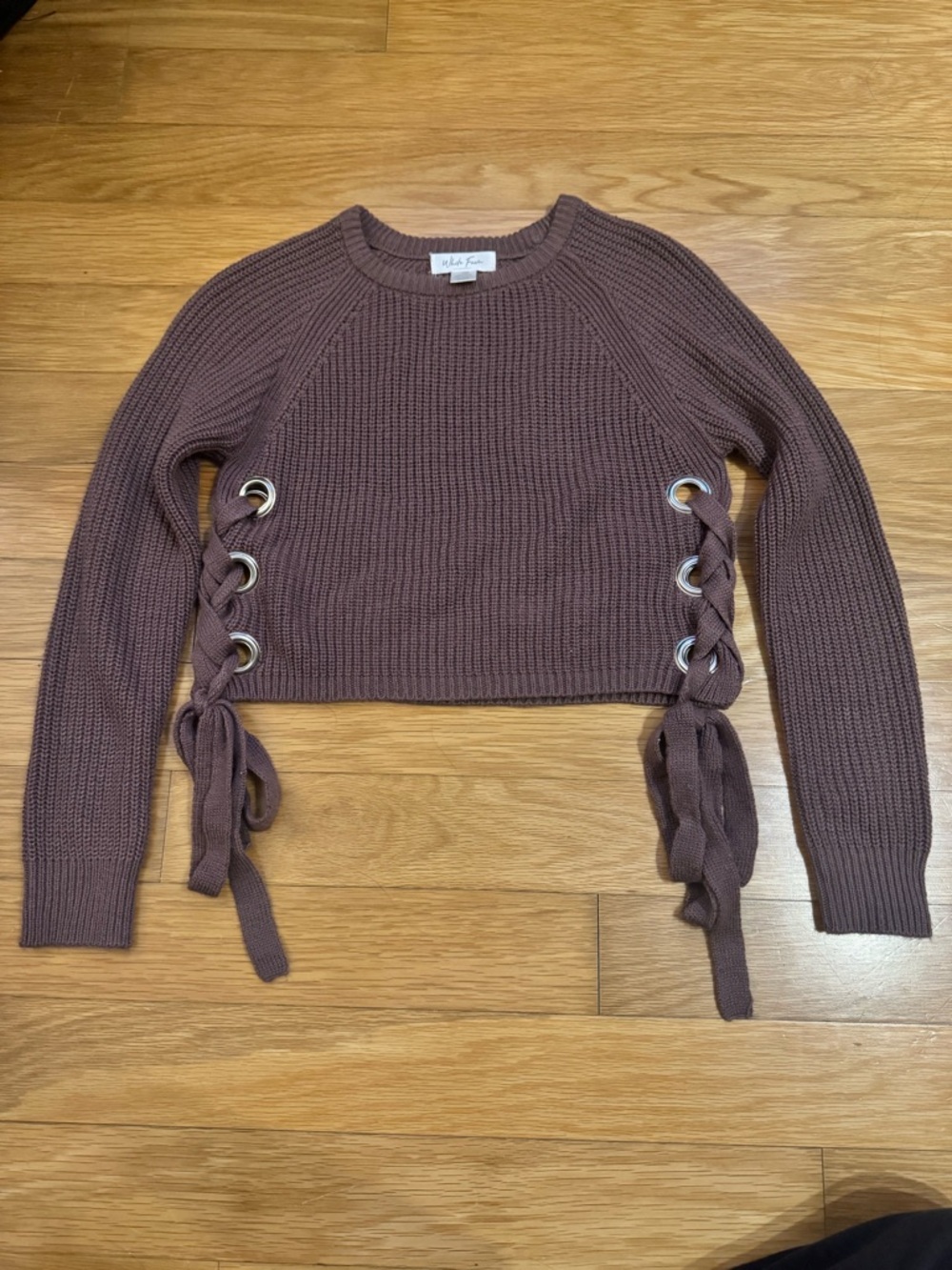 Lace-Up Side Tie Sweater Mauve